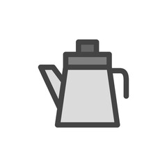 カラー日用品家電関連の単品アイコン　ポット