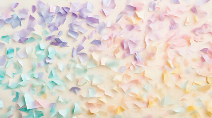 Obraz premium Artful pastel confetti arrangement on a warm cream background