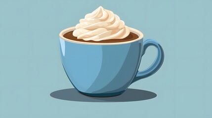 A cup of hot chocolate with whipped cream on top