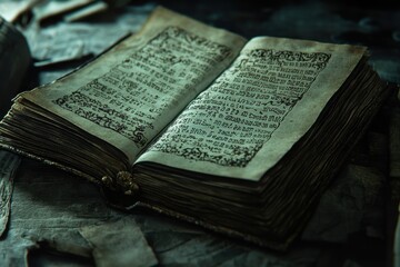 Obraz premium old quran opened on table