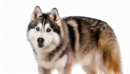 Obraz premium Generated image Malamute dog isolated on white background 