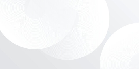 Vector white glowing geometric lines on gray background. Modern shiny blue circle modern