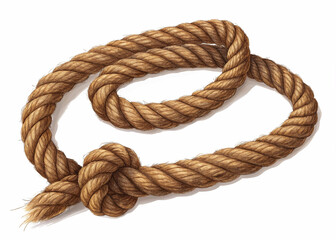 Obraz premium Brown rope, rough texture Could be used in designs for outdoor activities, adventure, nautical themes, or rustic settings.
