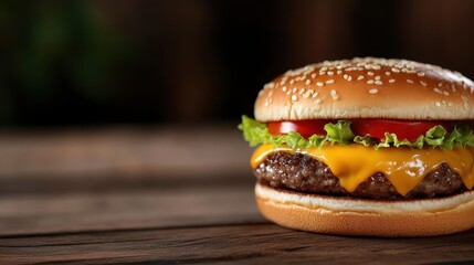 Indulge in a mouthwatering burger with melted cheese and fresh toppings