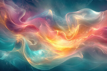 Fototapeta premium Vibrant abstract wallpapers featuring swirling colorful patterns, blending hues of blue, purple, and green, creating a dynamic and energetic visual display.