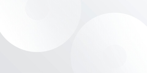 Vector white glowing geometric lines on gray background. Modern shiny blue circle modern simple