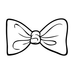 bow tie outline vector illustration