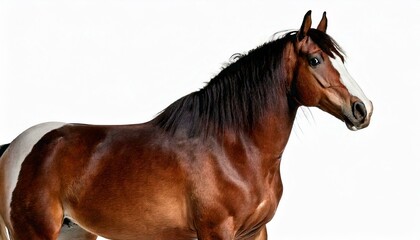 Naklejka premium Generated image Mixed breed of Spanish and Arabian horse, 8 years old, standing