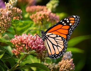 Fototapeta premium monarch butterfly - Danaus plexippus - or milkweed, common tiger,