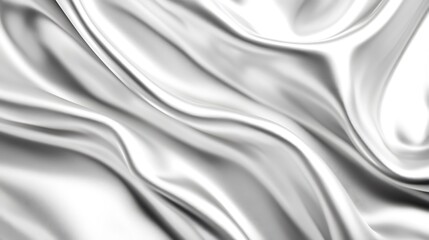 Obraz premium Draped Silver Fabric Showing Soft Waves and Curves