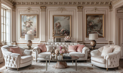 Fototapeta premium Classic Living Room Interior Design 