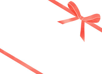 赤いリボンのラッピング　フレーム