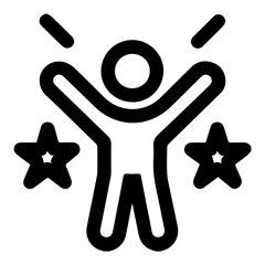 motivational icon, winner icon, outline style