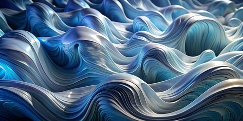 Abstract Blue Wave Pattern