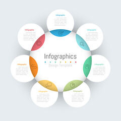 Infographic 7 options design elements for your business data. Vector Illustration.