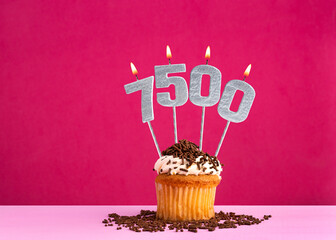 Number of followers or likes - Candle number 7500