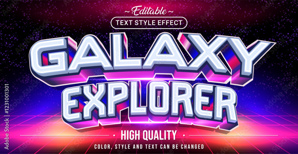 Poster editable text style effect - galaxy explorer text style theme.