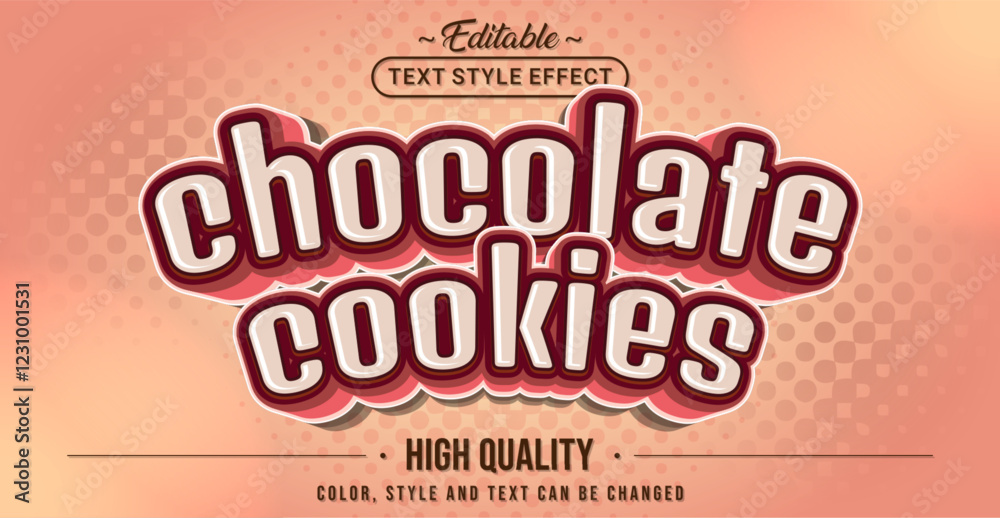 Poster Editable text style effect - Chocolate Cookies text style theme.