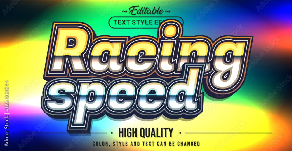 Poster Editable text style effect - Racing Speed text style theme.