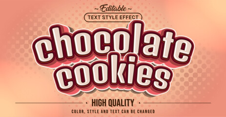 Editable text style effect - Chocolate Cookies text style theme.