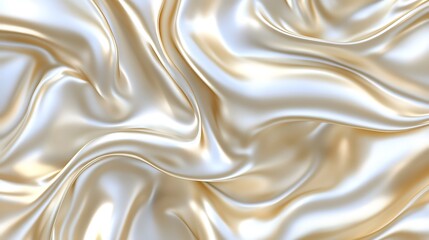 Obraz premium Elegant Draped Champagne Silk Fabric Texture