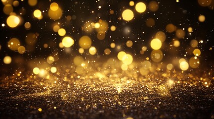Golden Glitter and Sparkling Lights Background