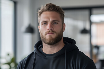 Obraz premium A professional portrait of a young male IT specialist in his late 20s