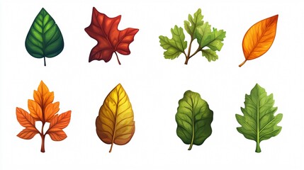 Obraz premium Green Leaf Icon on White Background - Versatile Nature Symbol for Graphic Design Projects