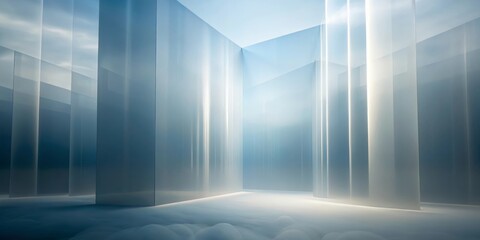 Obraz premium Abstract Light Pillars in a Translucent Structure