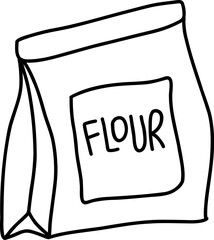 Lineart of bag of flour