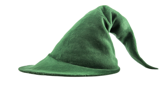 Green leprechaun hat pointing right on transparent background - Powered by Adobe