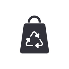 Recycle bag solid icons, minimalist vector illustration ,simple transparent graphic element .Isolated on white background