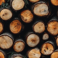 Fototapeta premium Log Pile Seamless Pattern Texture
