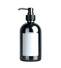 Modern Black Dispenser Bottle With Blank Label for Branding or Design