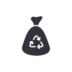 Recycle bag solid icons, minimalist vector illustration ,simple transparent graphic element .Isolated on white background