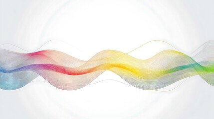 Obraz premium Rainbow Colored Wavy Lines Abstract Design