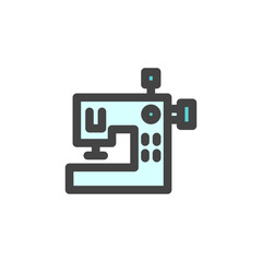 カラー日用品家電関連の単品アイコン　ミシン