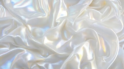 Obraz premium Iridescent White Fabric Draped in Soft Folds