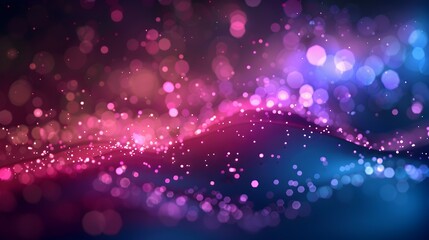 Abstract colorful background with glowing bokeh and wave patterns.