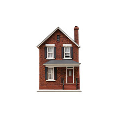 Classic Brick House with White Trim and Charming Front Porch