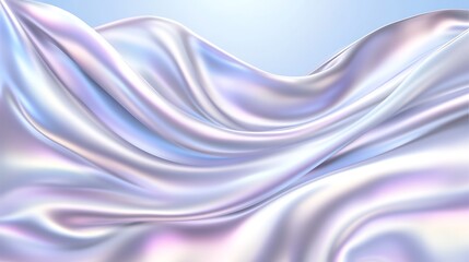 Fototapeta premium Iridescent Fabric Draped in Soft Waves Abstract