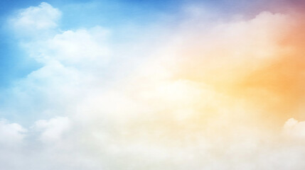 Fototapeta premium Soft pastel sky with clouds blending into warm hues