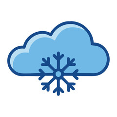 Winter cloudy sky with snowflakes illustration