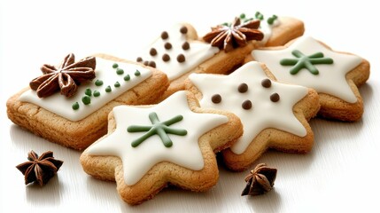 Decorated star-shaped cookies for special occasions.