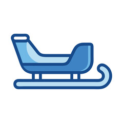 Wooden winter sled snow sports icon