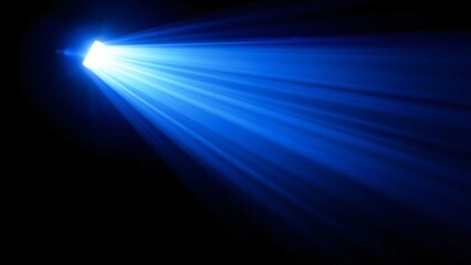 Abstract Blue Light Beam on Black Background