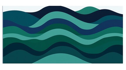 Abstract Teal Green Wave Pattern Design