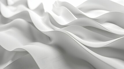 Obraz premium Abstract white waves creating a smooth, flowing texture.