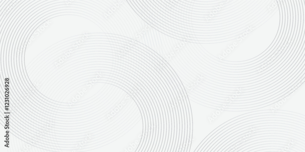 Wall mural abstract white glowing geometric lines on gray background. modern shiny blue circle lines pattern. f