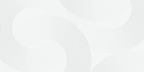 Naklejka premium Abstract white glowing geometric lines on gray background. Modern shiny blue circle lines pattern. Futuristic technology concept